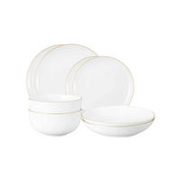 EINSTEIGER-SET Liberty Goldrand weiß-gold 8-tlg. - Goldfarben/Weiß, Keramik (2/2/2cm) - Seltmann Weiden