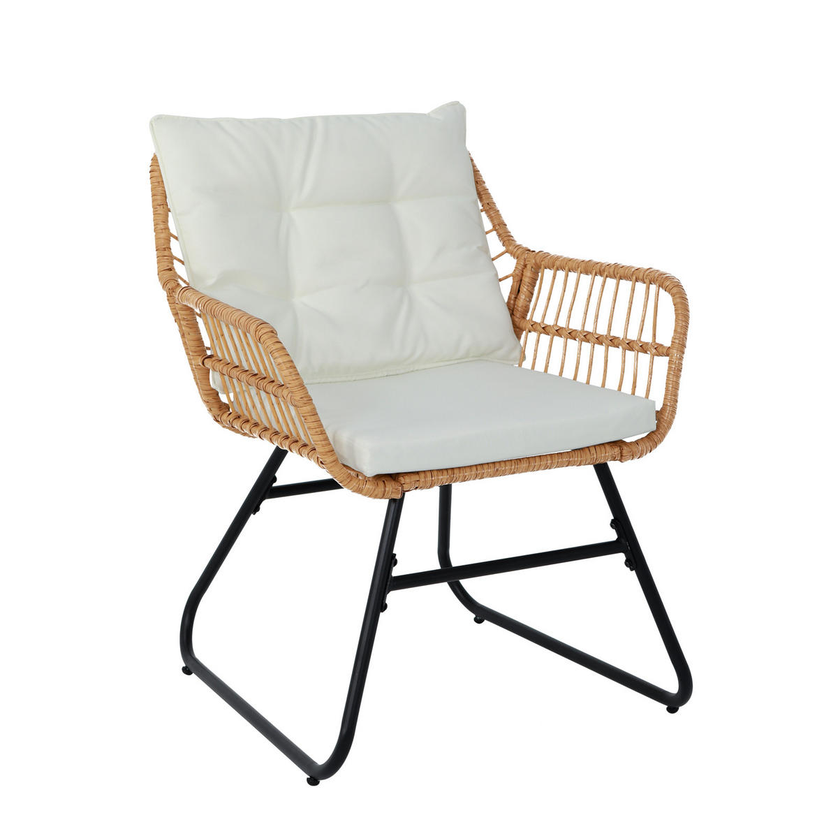 GARTENSET Capri Natur - Creme/Naturfarben, Kunststoff - SVITA