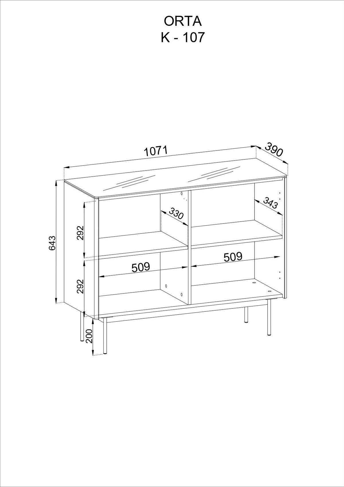 KOMMODE – K107 – 107 cm – Orta – Eiche - Eiche Artisan, Holzwerkstoff (107/84/39cm) - hi-markt