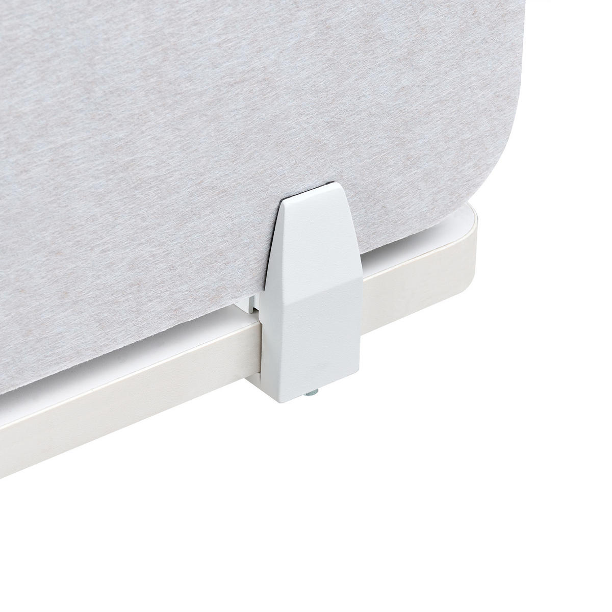 SCHREIBTISCHTRENNWAND 120x50 cm Cremeweiß Split - Creme, Textil (1/120/50cm) - Beliani