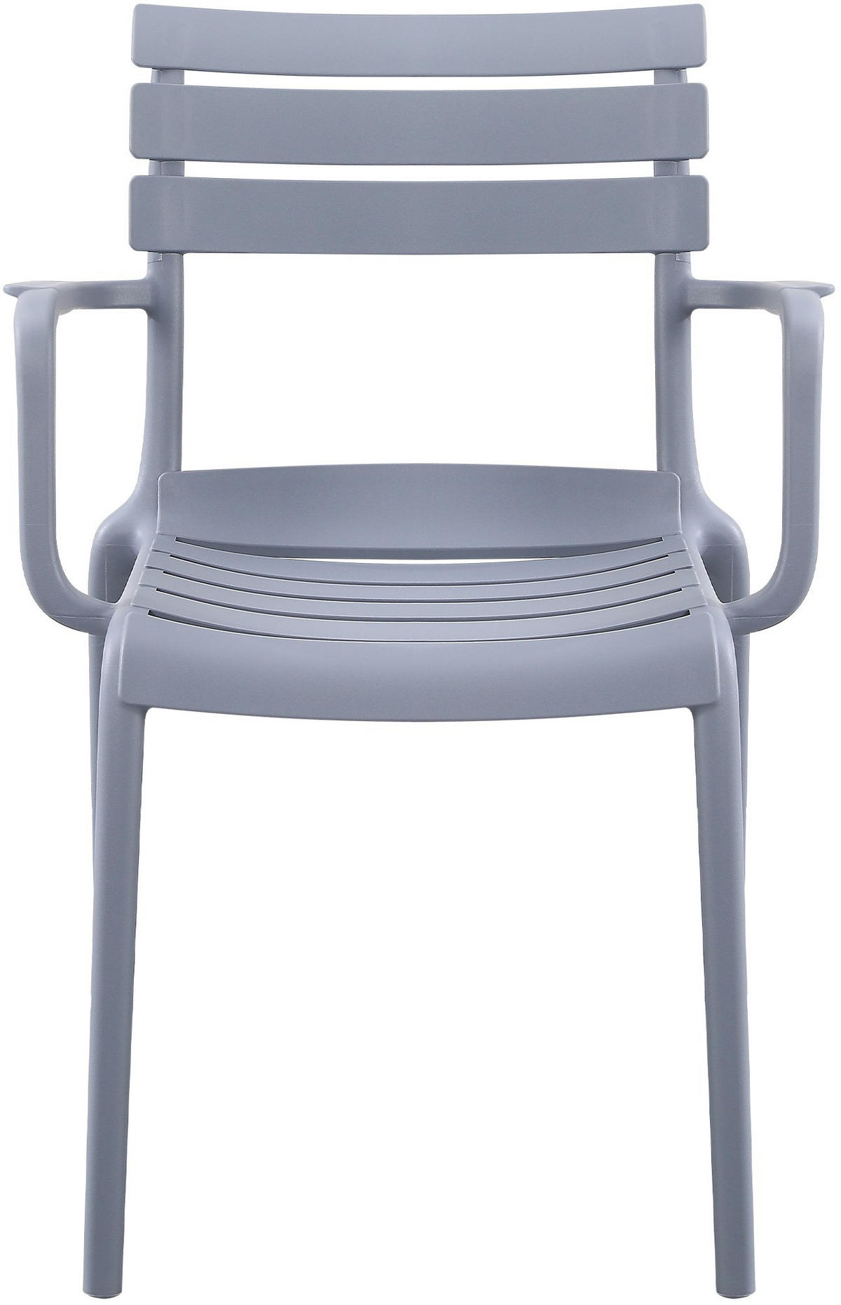 GARTENSTUHL Karl Armlehne 57x57x82cm Kunststoff Grau Stapelstuhl - Grau, Kunststoff (57/82/57cm) - DELUKE