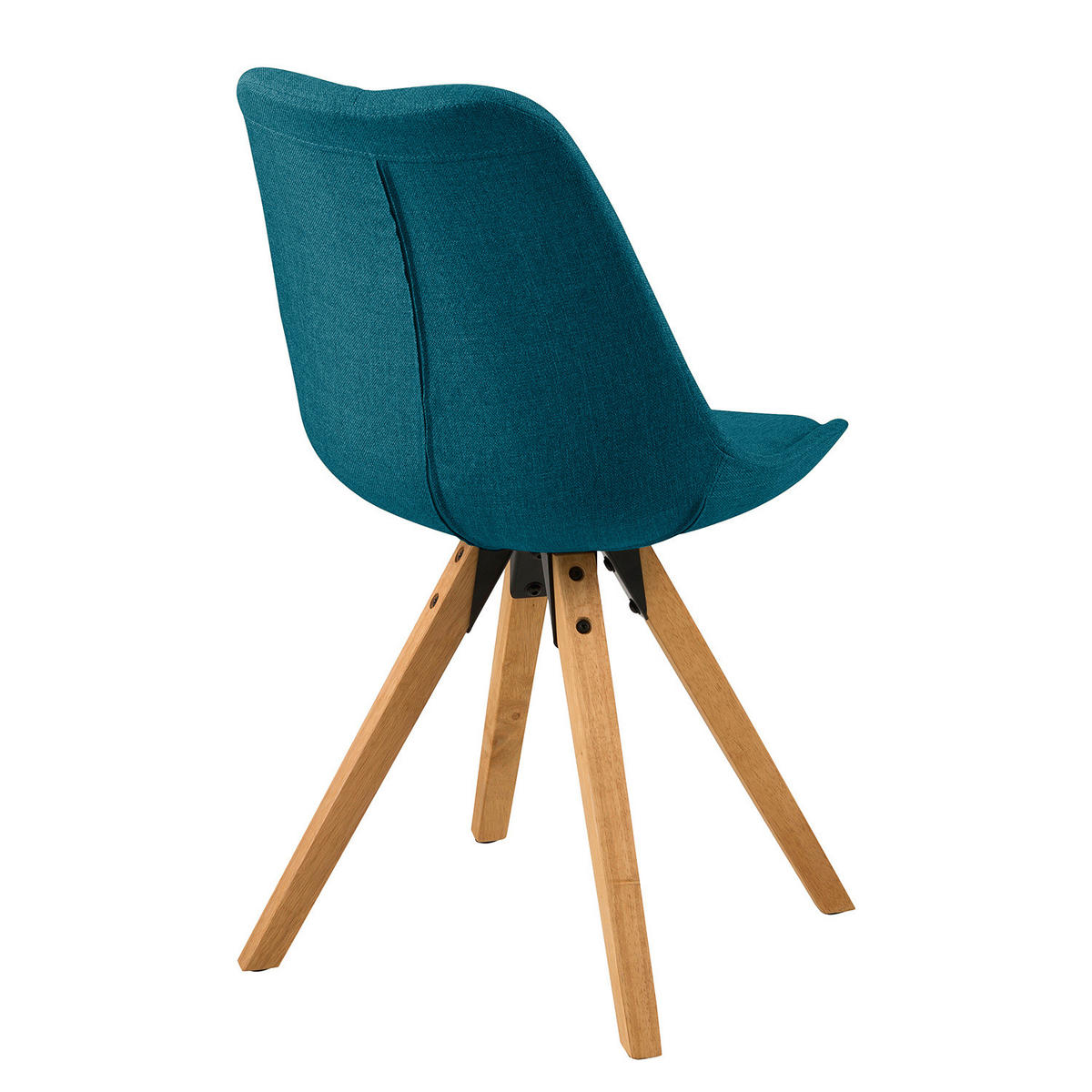 POLSTERSTUHL - Massivholz Gummibaum / Textil - Petrol/Braun, Holz/Textil (49/85/55cm) - home24