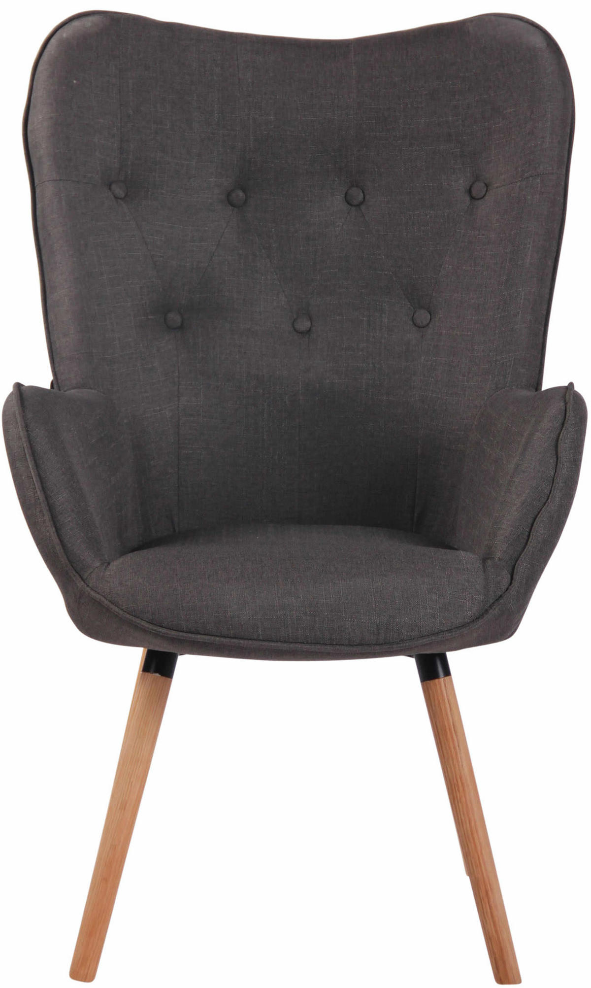 SESSEL Stoff dunkelgrau - Eukalyptusholzfarben/Dunkelgrau, Holz/Textil (69/108/73cm) - CLP