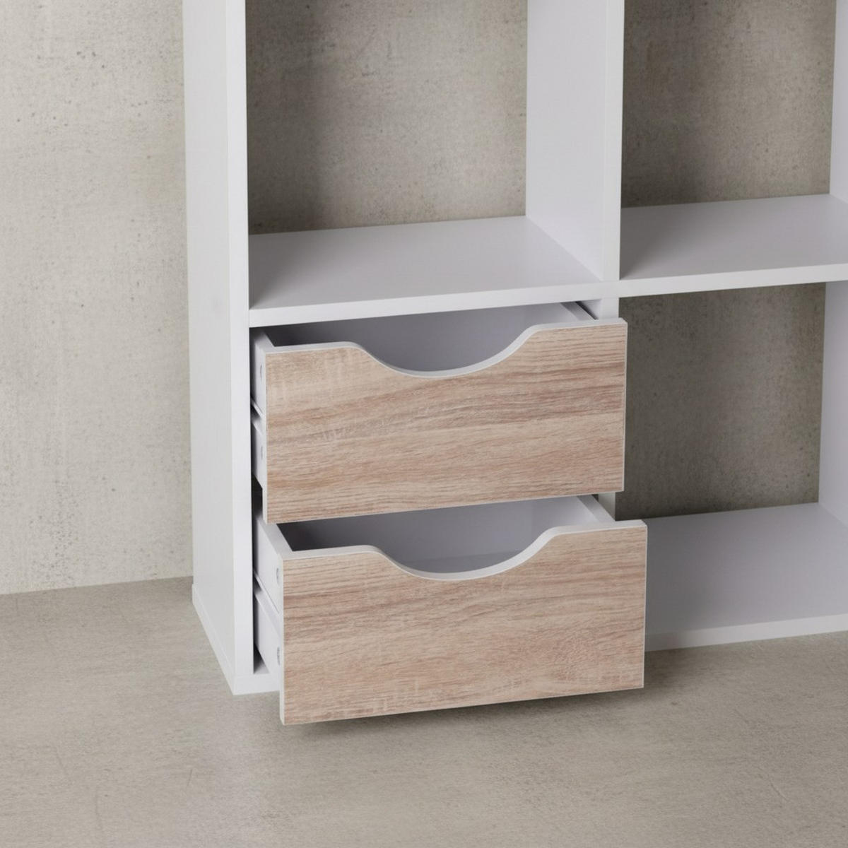 BÜCHERREGAL – Sonoma Eiche/Weiß, 8 Fächer, modern, Raumteiler-funktion - Weiß, Holz (60/120/29cm) - KADIMA DESIGN
