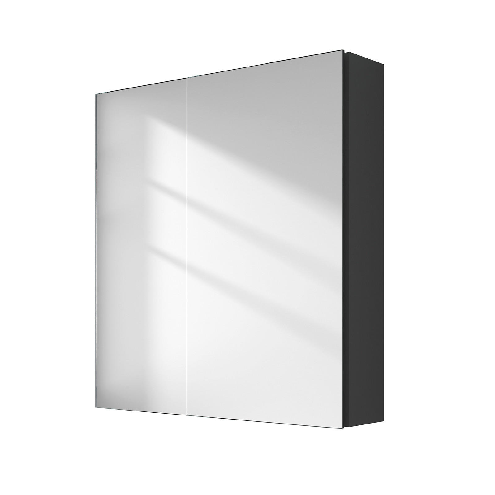 SPIEGELSCHRANK Schwarz 65/60/14,5 - Schwarz, Metall (60/65/65cm) - EMKE