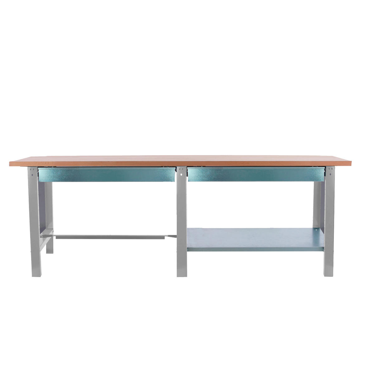 WERKBANK Buffalo Wood mit 2x Schublade HxBxT 86,5 x 210 x 75 cm Traglast 1000 kg Grau - Grau, Metall (210/86.5/75cm) - PROREGAL