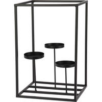 TEELICHTHALTER aus Metall 24/20/36 cm - Schwarz, Metall (36cm) - Home Styling Collection