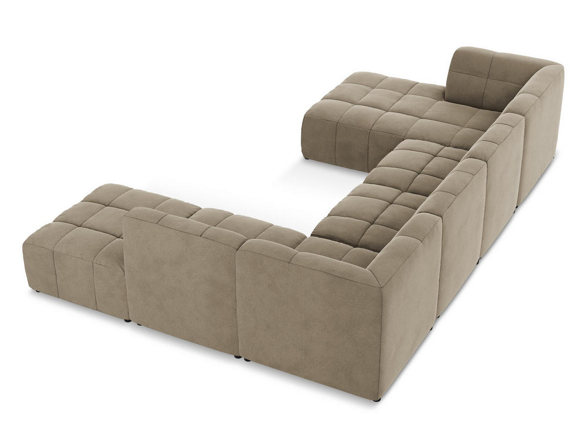 SOFAELEMENT Rechts Bouclé Stoff Weiß - Schwarz/Weiß, Holzwerkstoff/Kunststoff (91/75/166cm) - Makamii