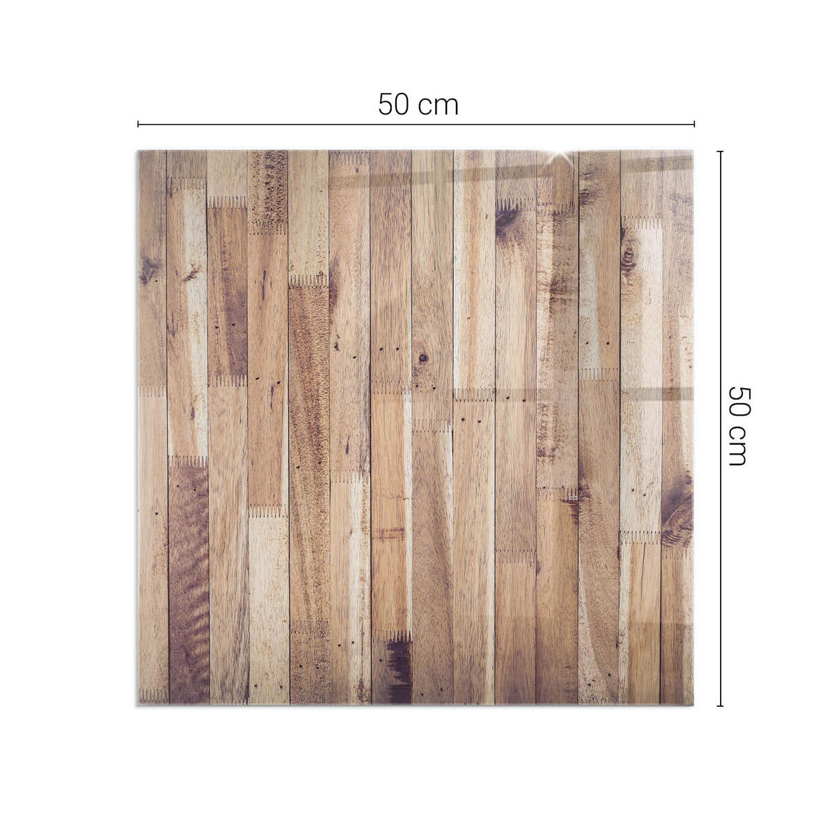 GLASPLATTE für Kamin 50x50 cm - Braun, Glas (50/50/0.4cm) - TULUP