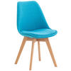 STUHL Stoff türkis - Türkis/Eukalyptusholzfarben, Holz/Textil (49/83/50cm) - CLP