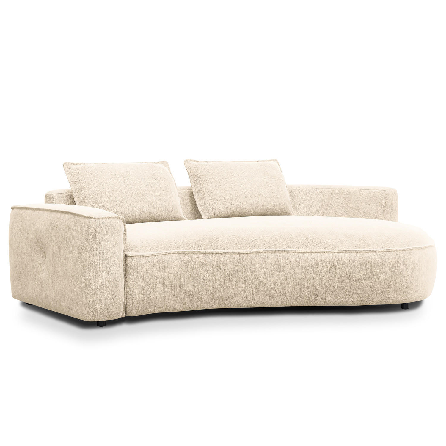 2,5-SITZER SOFA - Champagner/Schwarz, Textil (217/82/156cm) - home24