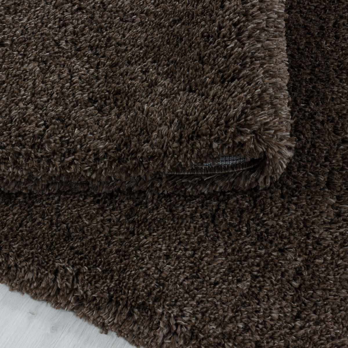 TEPPICH Hochflor Shaggy Uni Style Polypropylen Wohnzimmer Braun Läufer 80x250 - Braun, Textil (80/250cm) - KADIMA DESIGN