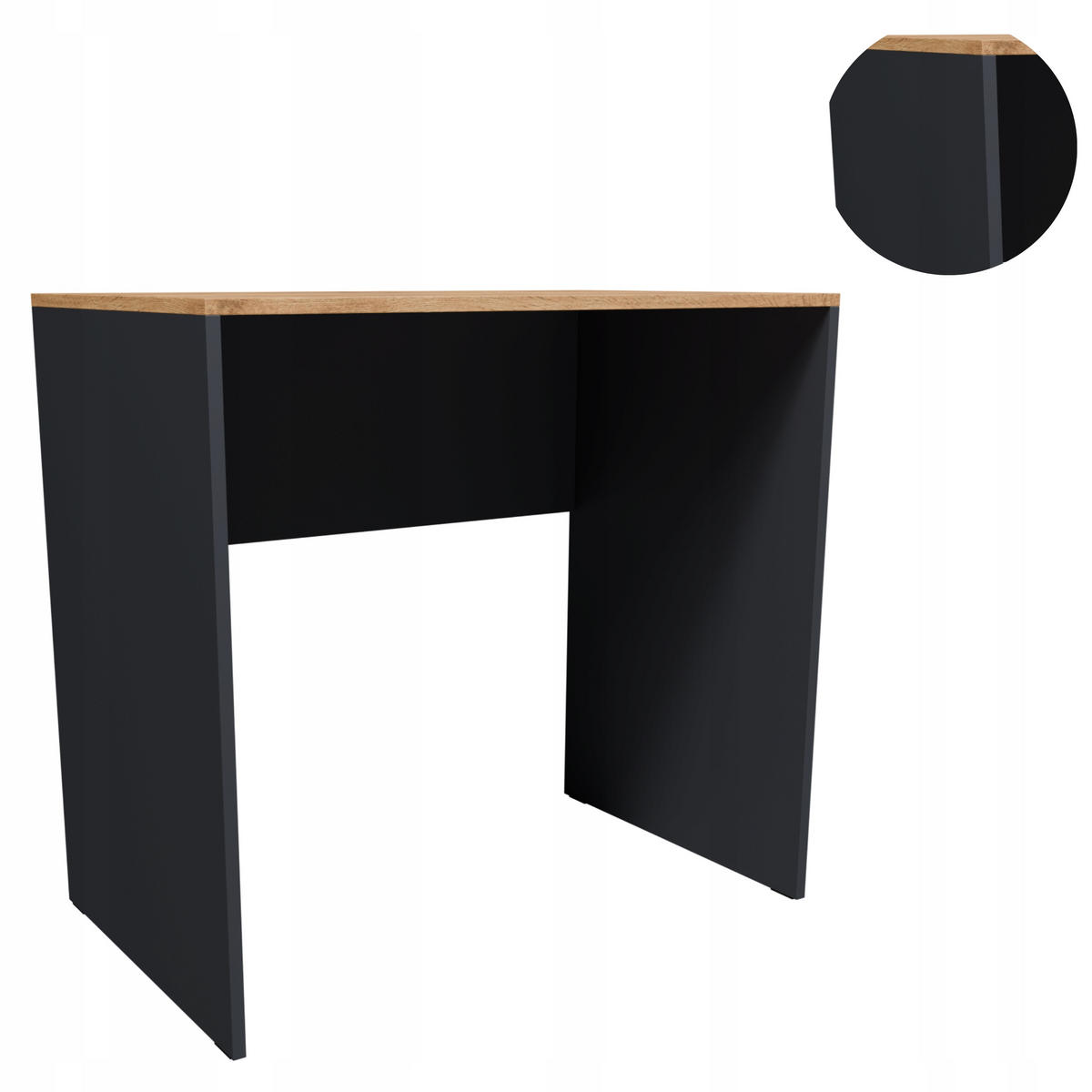 SCHREIBTISCH CR3-UNO Graphit-Wotan Eiche 80/50/75 cm - Eiche Wotan/Graphitfarben, Holzwerkstoff (50/80/75cm)