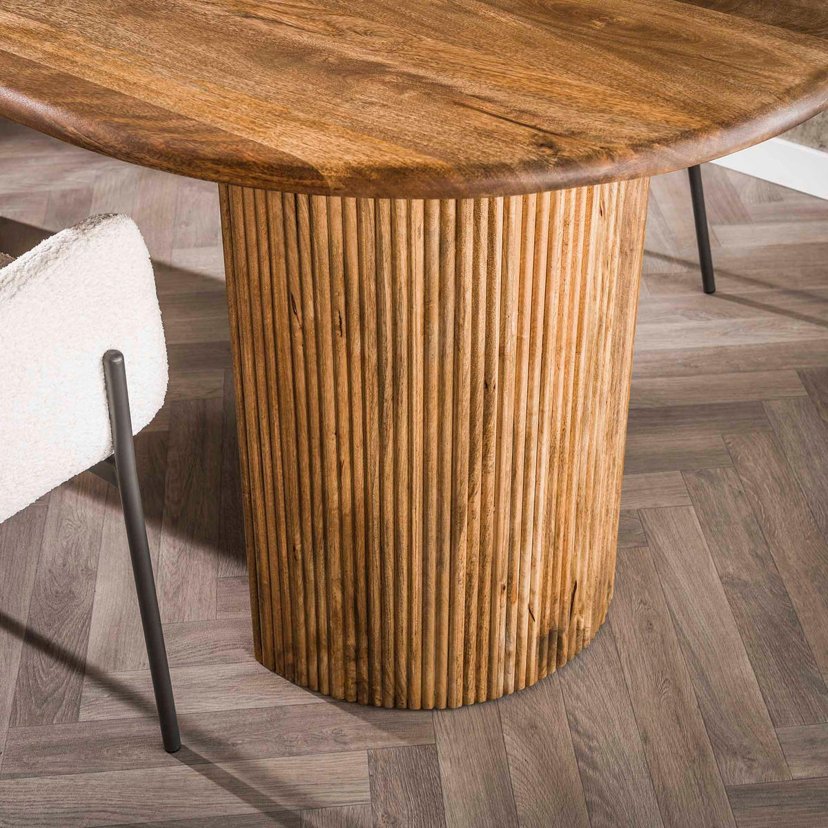 ESSTISCH Wave Beige 90/215/ 78 cm - Beige, Holz (90/215/78cm) - Hoyz Collection