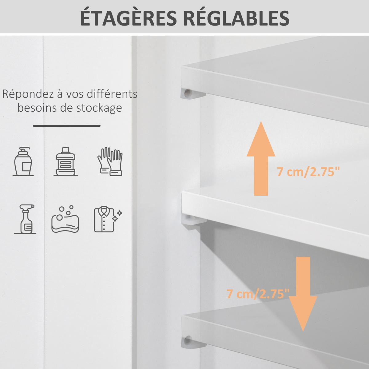 MIDISCHRANK DE-17293 2 Schubladen & Schrank mit verstellbarem Regal Weiß - Weiß, Holzwerkstoff (30/108/60cm) - ComfortXL