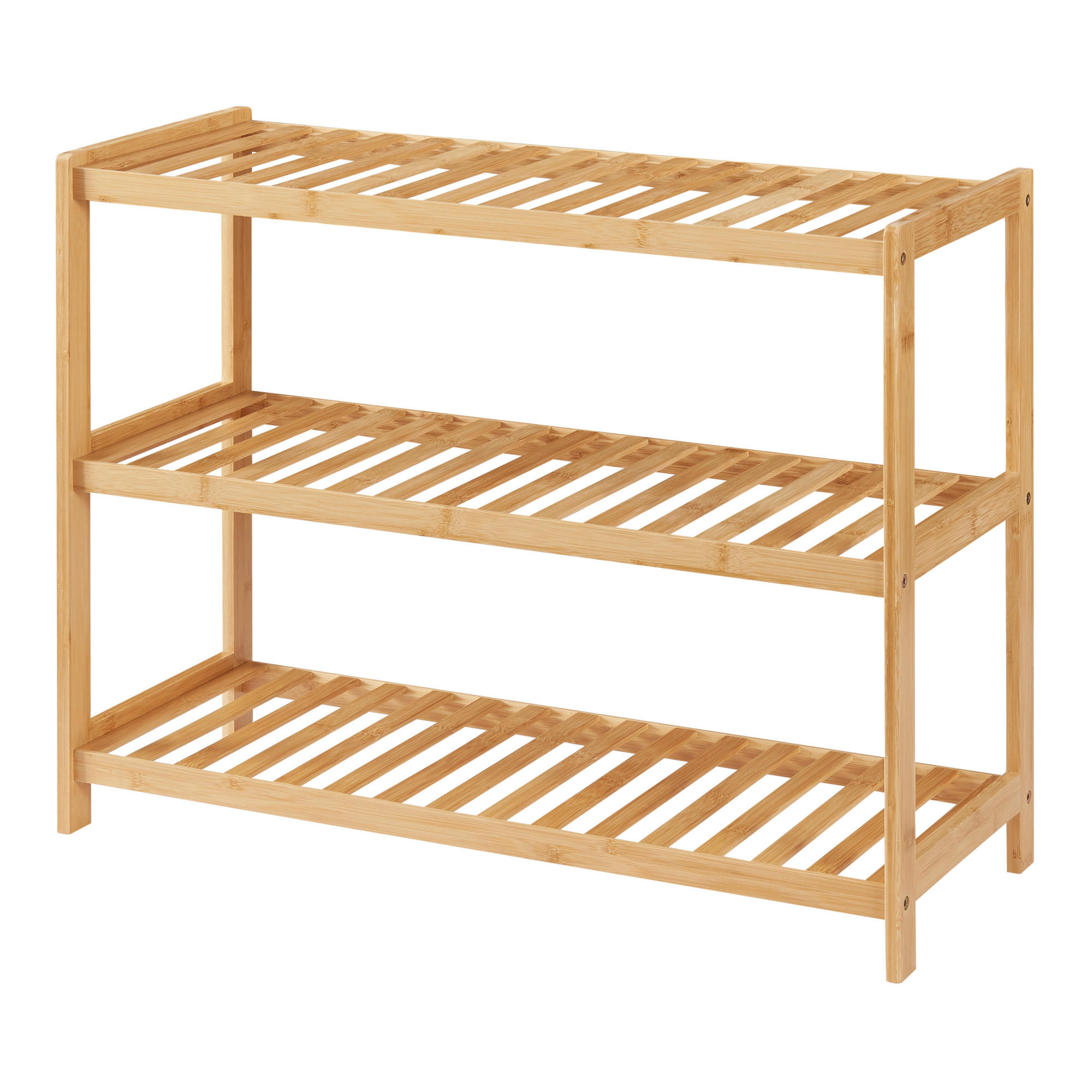 SCHUHREGAL Dammfleth - Naturfarben, Holz (67.5/55/27cm) - [en.casa]