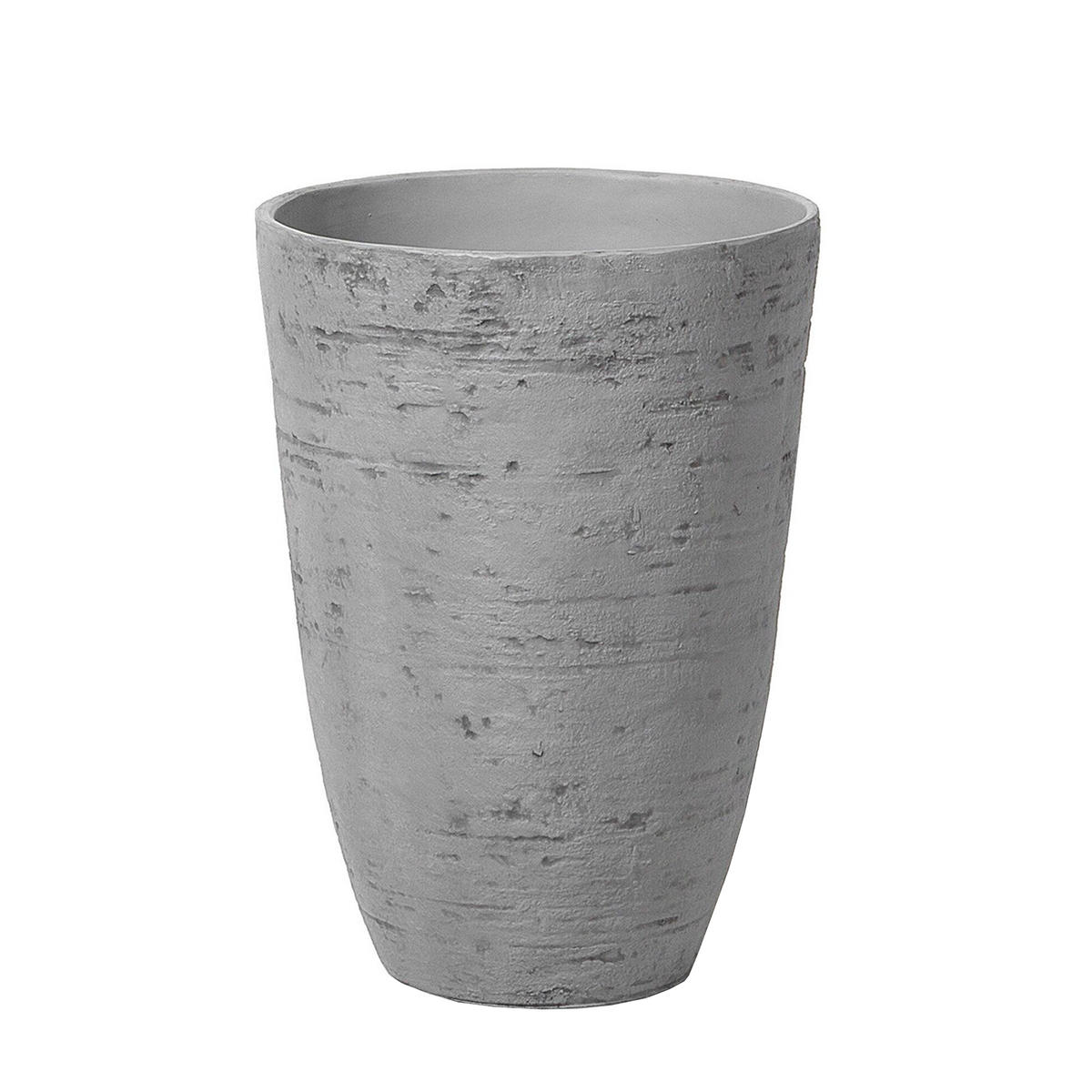 BLUMENTOPF 2er-Set grau rund 35/35/50 cm Camia - Grau, Stein (50cm) - Beliani
