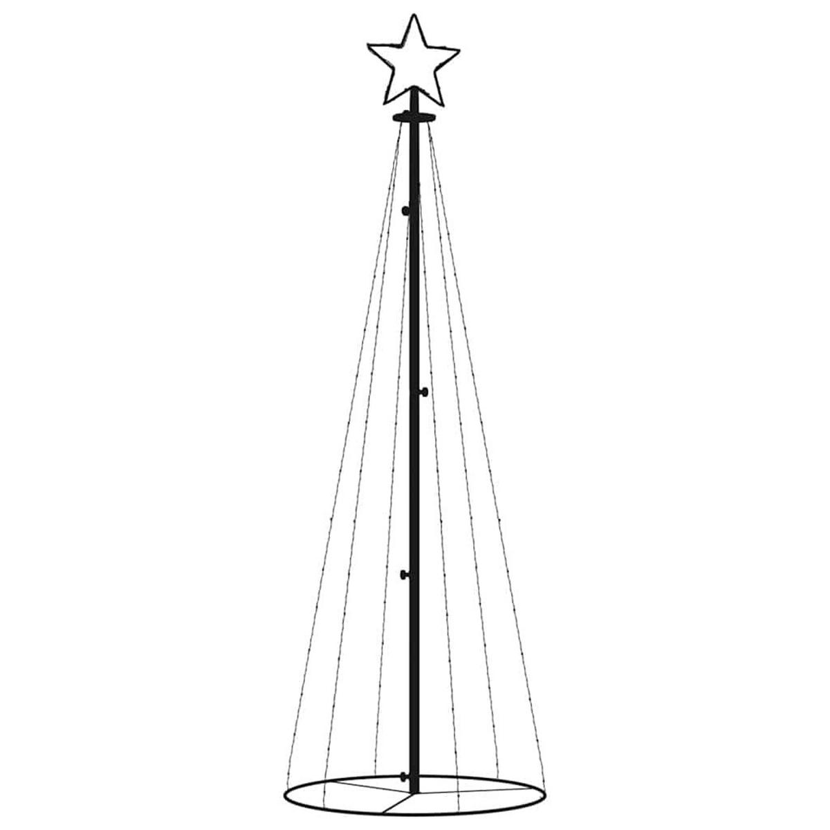 WEIHNACHTSBAUM Kegelform Warmweiss 108 Leds 70/180 Cm - Weiß, Metall (180cm) - vidaXL