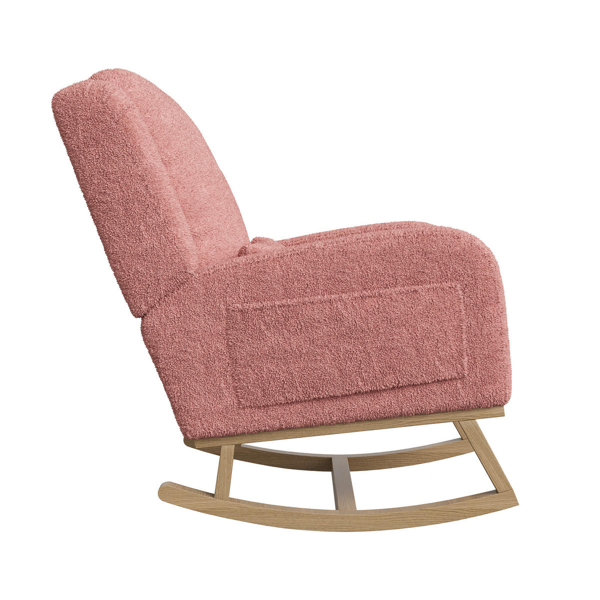 SCHAUKELSTUHL Teddyplüsch, rosa, ergonomisch, Komfortstuhl mit Rückenlehne - Rosa, Textil (52/96/93cm) - EuroLiving
