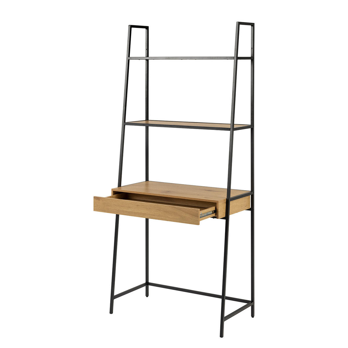 SCHREIBTISCH-KOMBINATION - Wildeiche, Holzwerkstoff/Metall (36/77/175cm) - home24