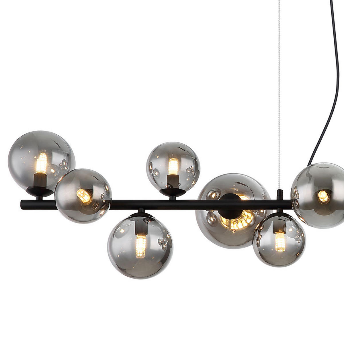 LED HÄNGELEUCHTE Metall Glas Grau 13-flammig - Grau, Glas (120/34.5/120cm) - Globo Lighting