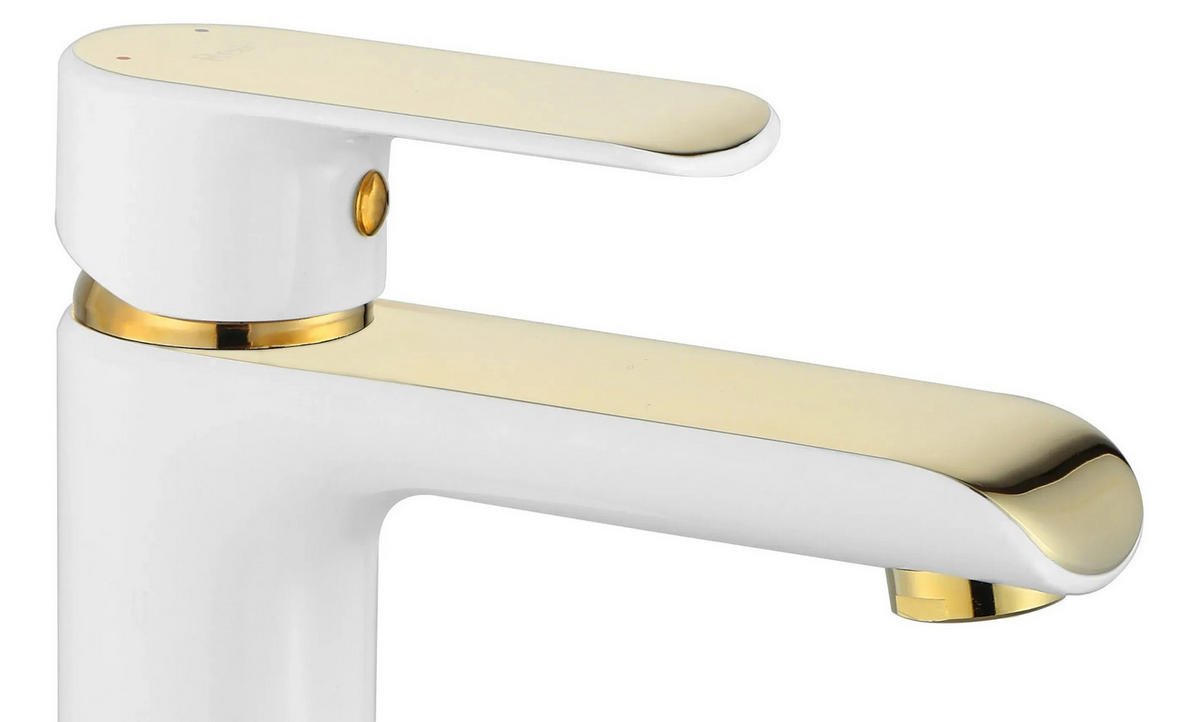 WASCHBECKENARMATUR Rea Bloom White Gold High - Weiß, Metall (4.8/30/15cm) - REA