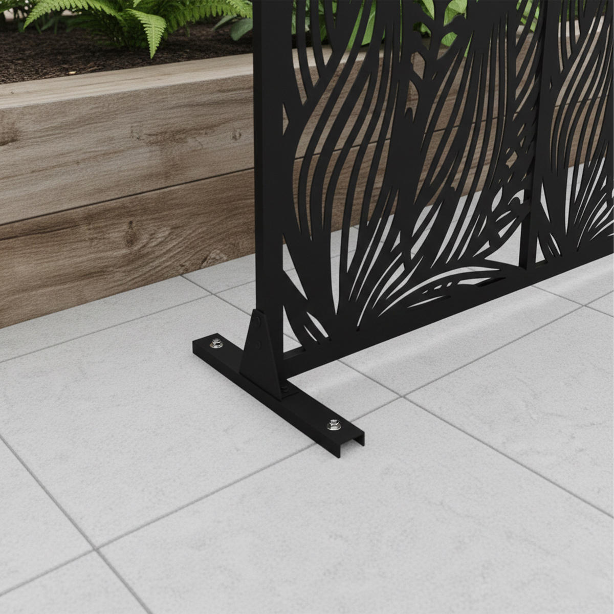 SICHTSCHUTZ Outdoor - Schwarz, Metall (115/183cm) - Relaxdays