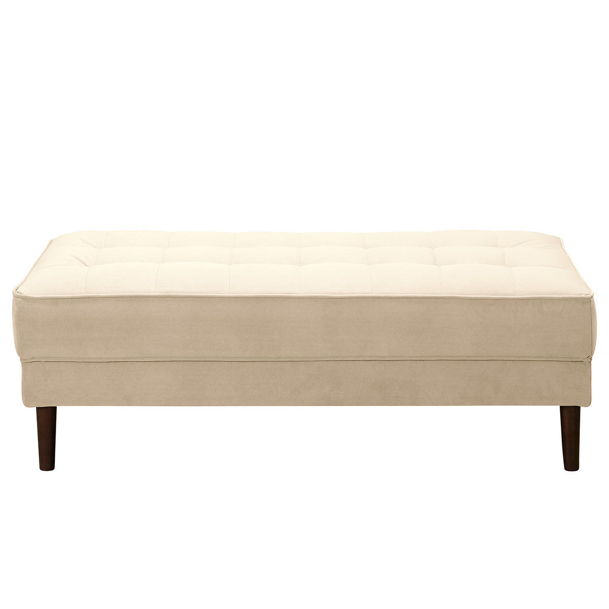 HOCKERBANK - Samt - Creme, Birkenholz/Textil (124/43/69cm) - home24