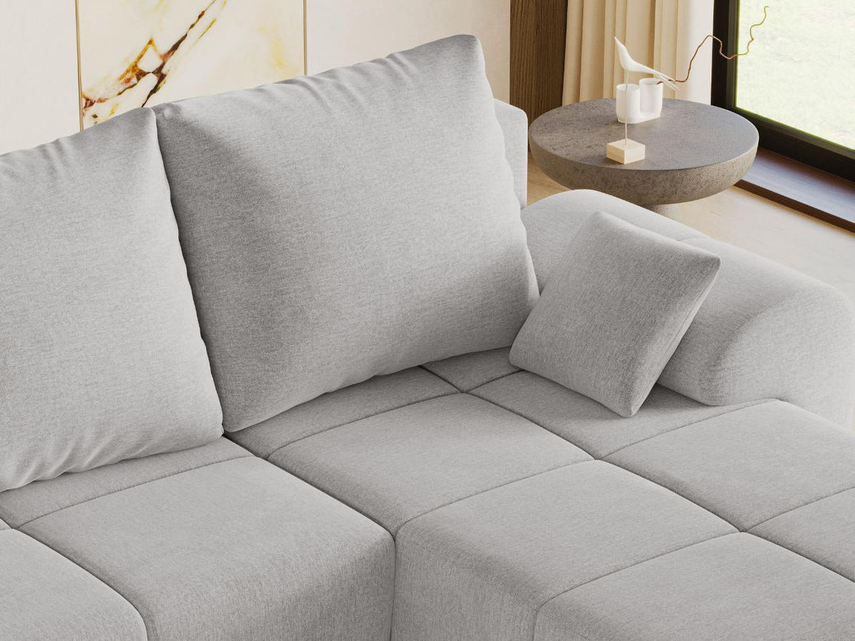 ECKSOFA Monti Grau Rechts - Silberfarben/Grau, Holz/Textil (290/188cm) - Graingold
