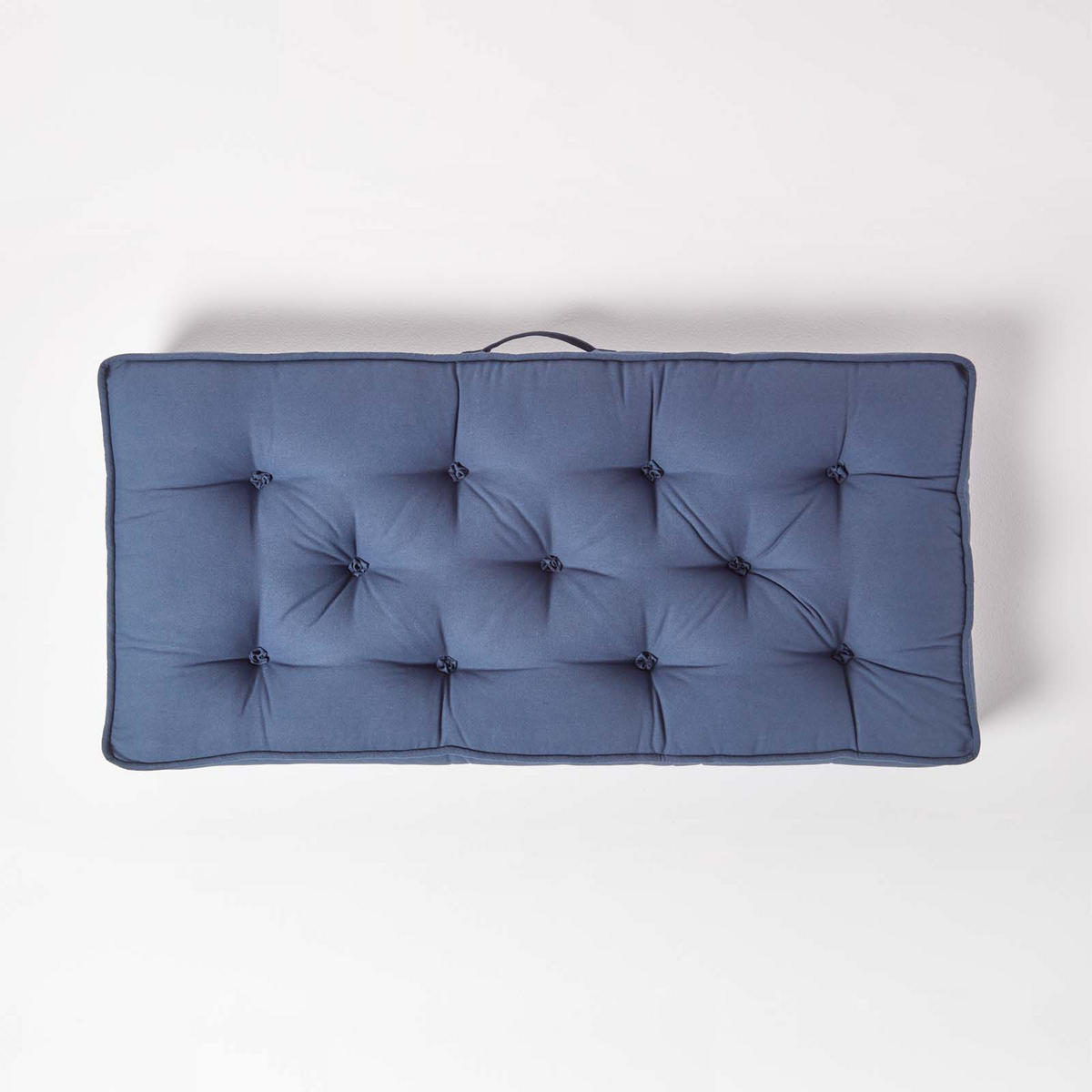 SITZAUFLAGE für Zweisitzer-Sofa 100 x 48 cm – dickes Sitzkissen dunkelblau - Dunkelblau, Textil (48/100/10cm) - Homescapes
