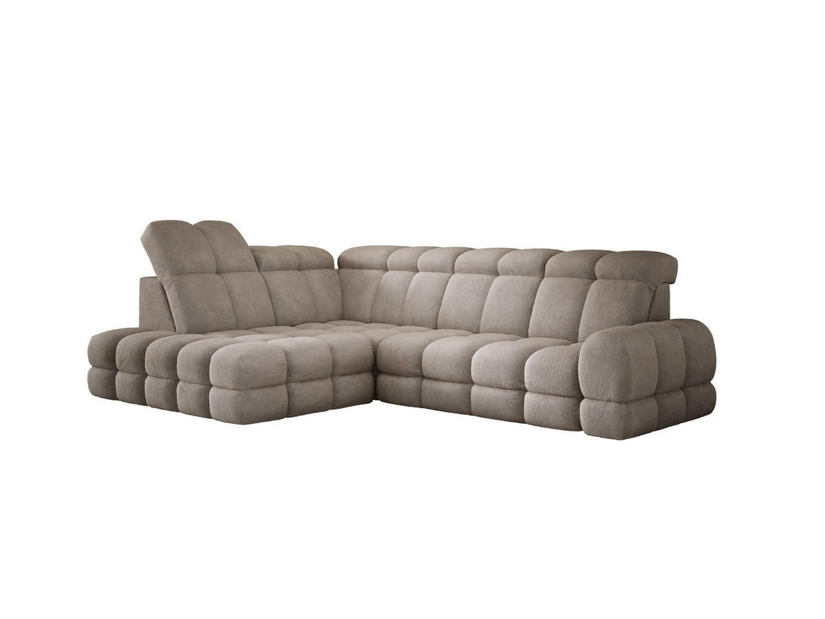 ECKSOFA TOLLO Anthology-stoff L-form 302x217x105 cm sand - Ecru, Holz/Textil (302/217cm) - DomoHome