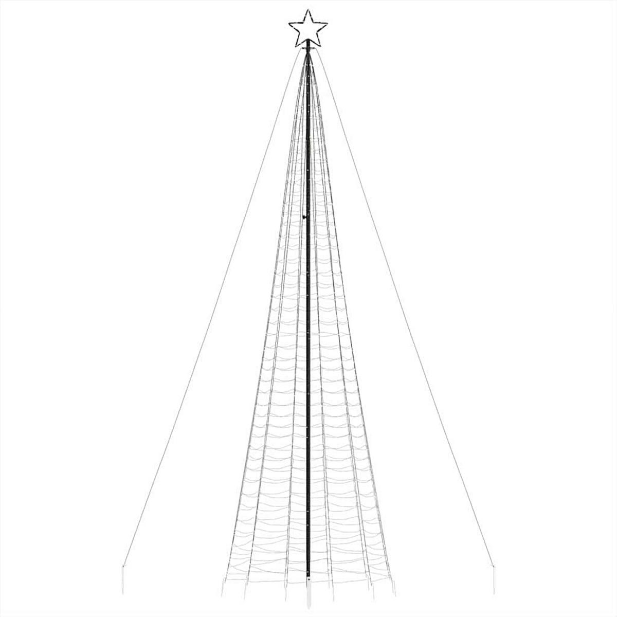 WEIHNACHTSBAUM LED 500 Cm Weiss Metall - Weiß, Metall (500cm) - vidaXL