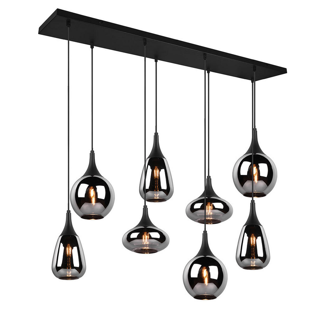 HÄNGELEUCHTE Metall Rauchoptik Grau - Grau, Glas (115/34/150cm)