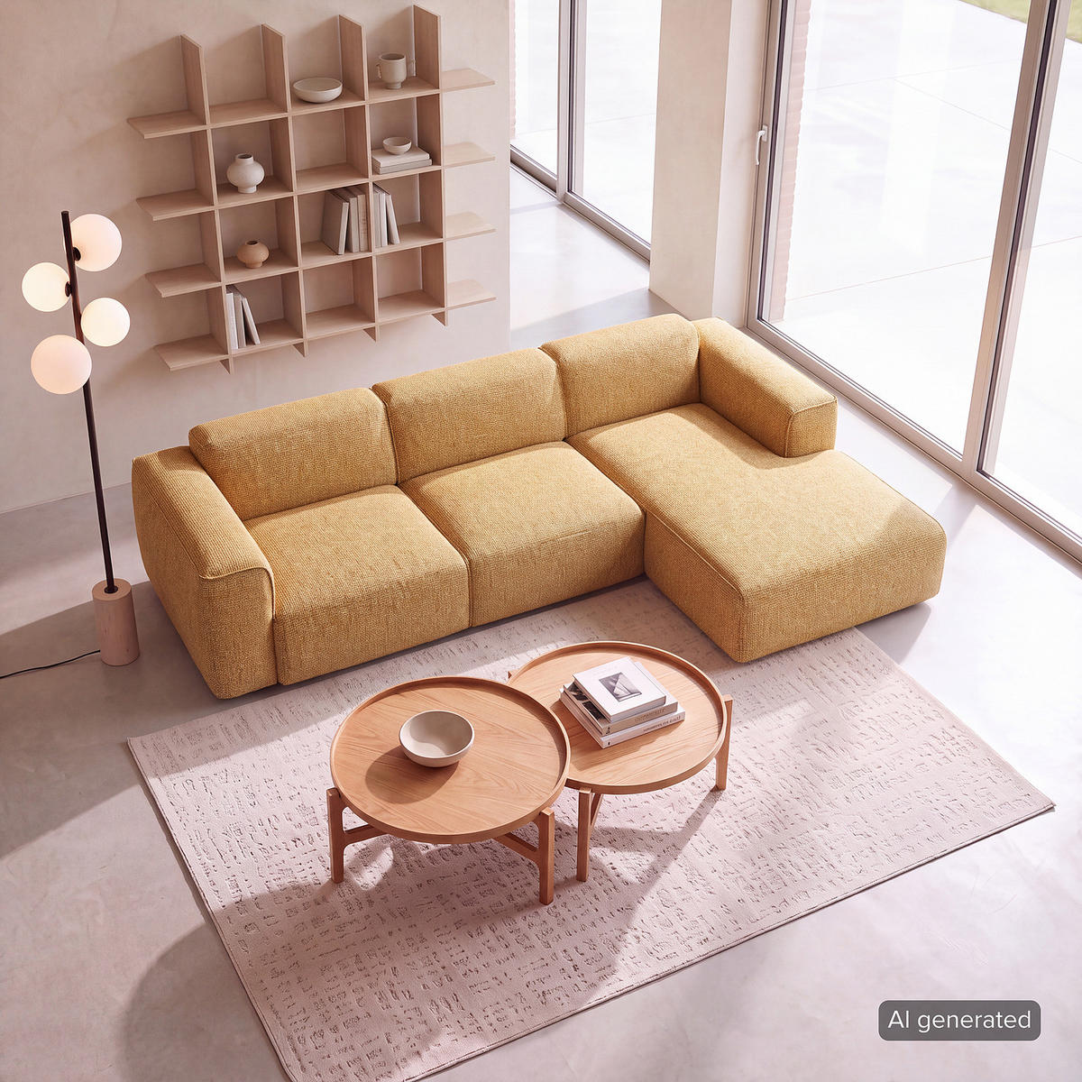 3-SITZER ECKSOFA mit Longchair - Schwarz/Honig, Kunststoff/Textil (284/173cm) - home24