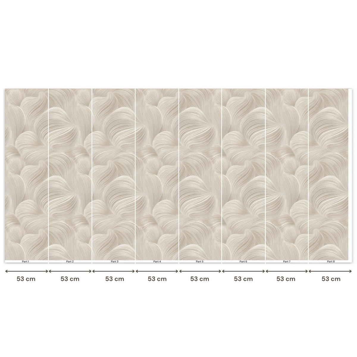 TAPETE - Lines - Ventilator - Beige - 400x200 cm - Creme, Papier (400/200cm) - OnlyWow