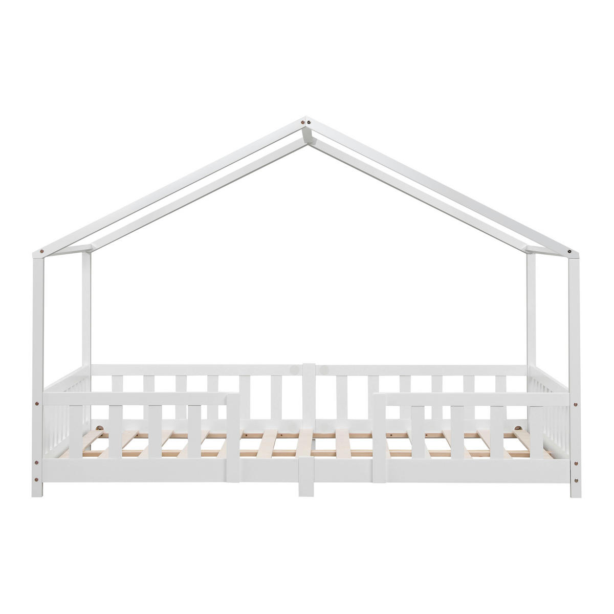 HAUSBETT Treviolo - Weiß, Holz (140/200cm) - [en.casa]
