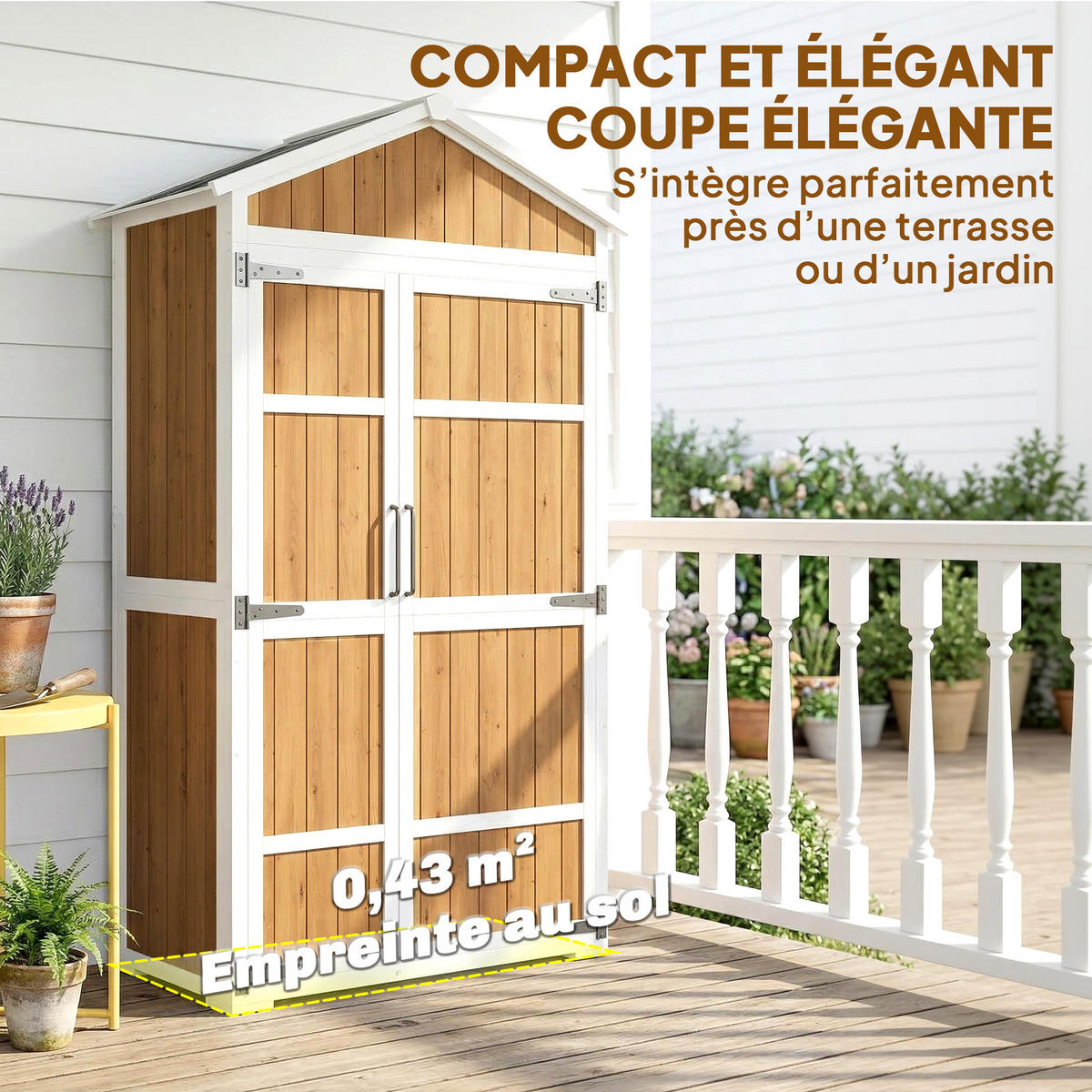 GERÄTESCHUPPEN DE-17624 4 abnehmbare Böden mit Metalldach Naturholz - Naturfarben, Holz (105/179/55cm) - ComfortXL