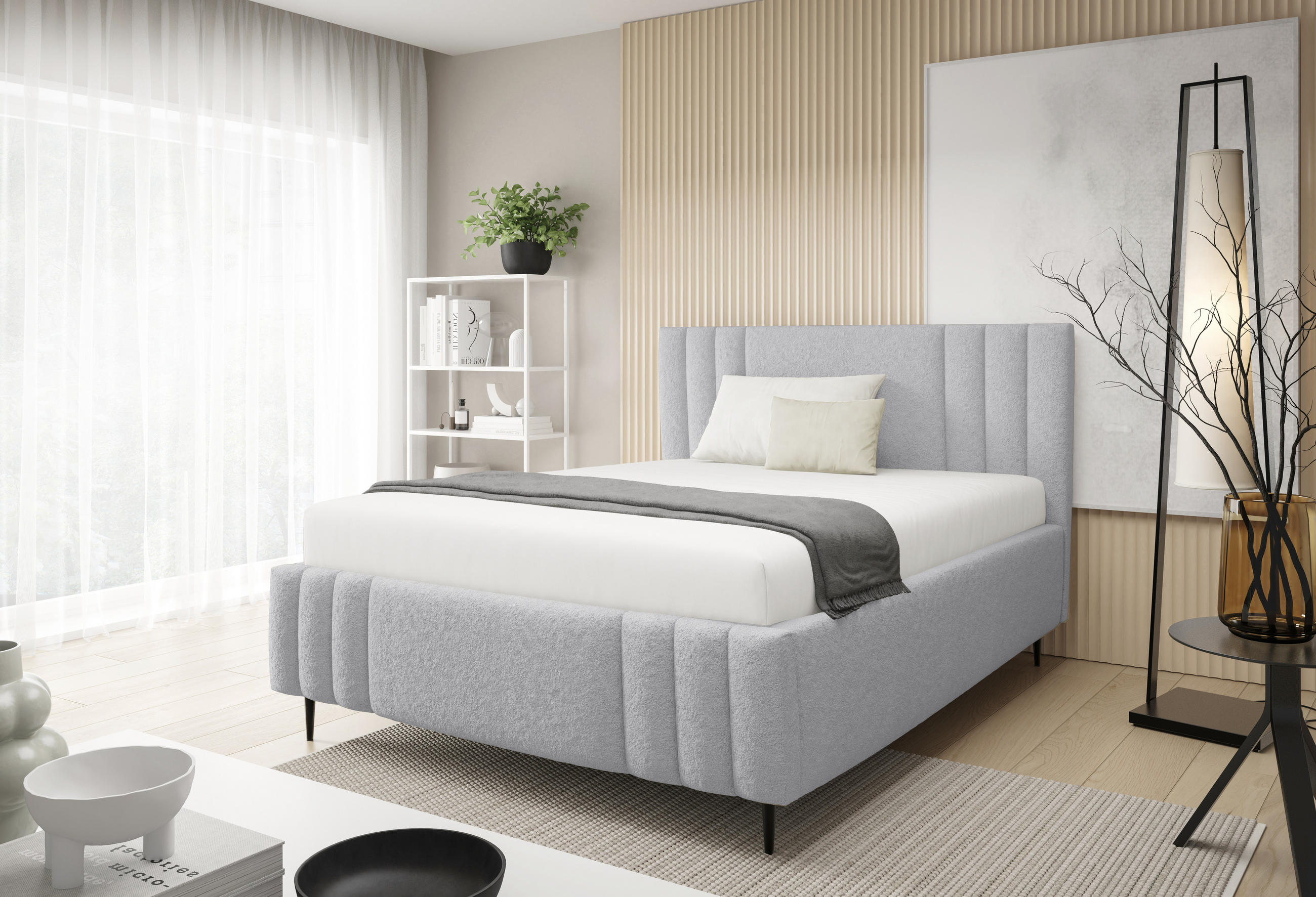Furnistar Polsterbett Grau 160x200 cm