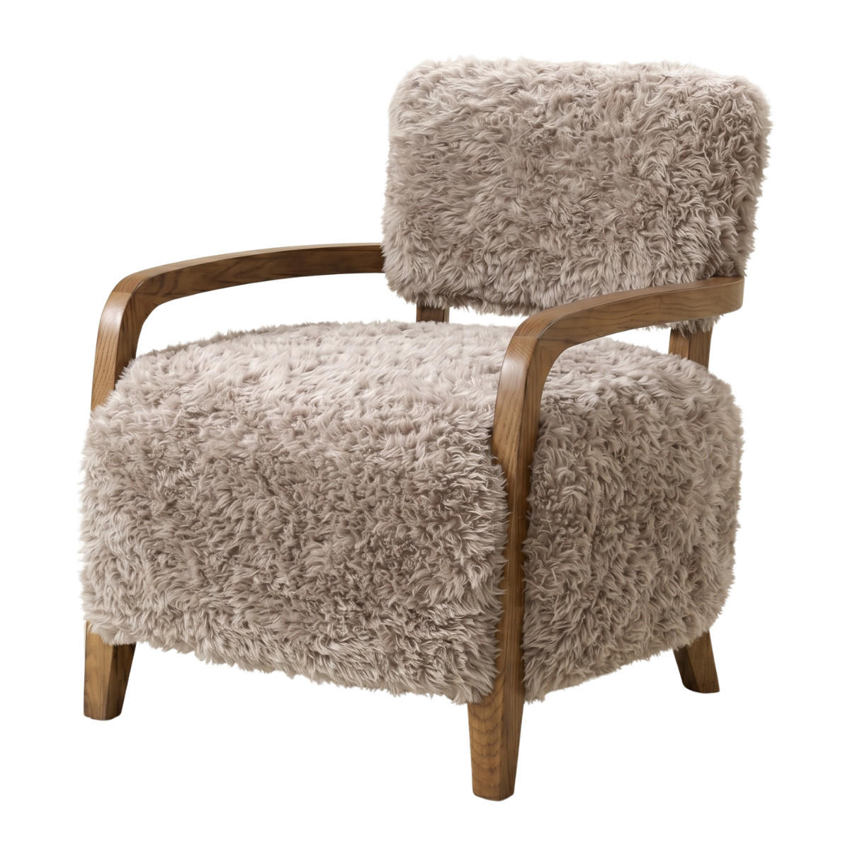 STOFFSESSEL beiger in Felloptik L71 cm 75/78/71 cm - Beige, Textil (75/78/74cm) - Signature