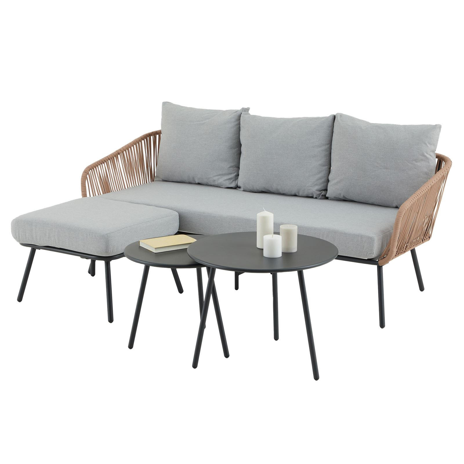 Idimex Gartenlounge Grau, Braun
