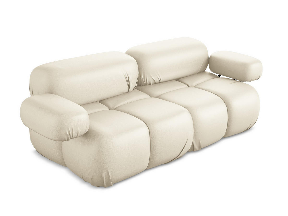 2-SITZER-SOFA Kunstleder Beige - Beige/Creme, Leder/Kunststoff (190/70/96cm) - Makamii