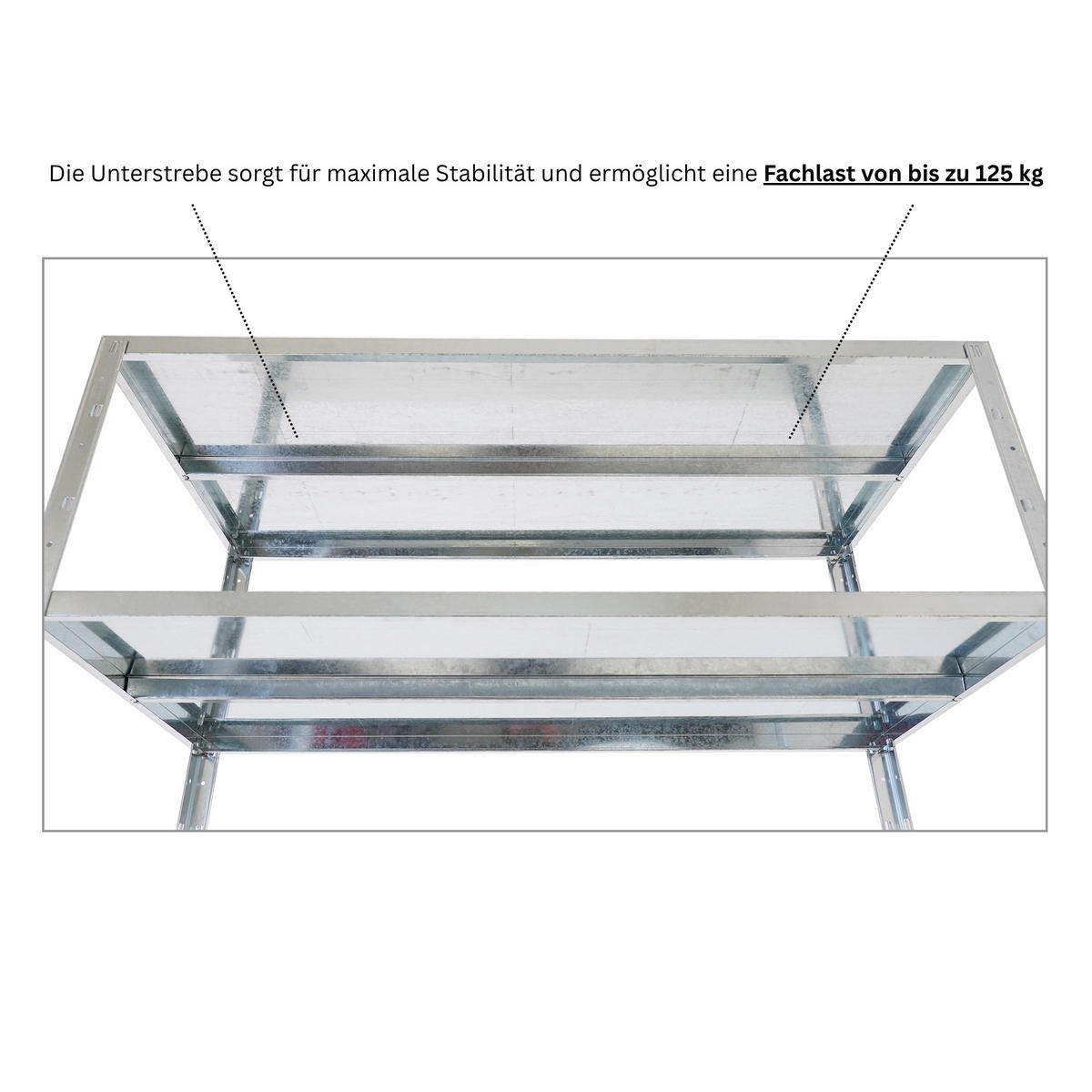 SCHWERLASTREGAL Ares HxBxT 180x120x60cm 5 Stahlplatten-Ebenen Fachlast 125 kg Verzinkt - Silberfarben, Metall (120/180/60cm) - PROREGAL