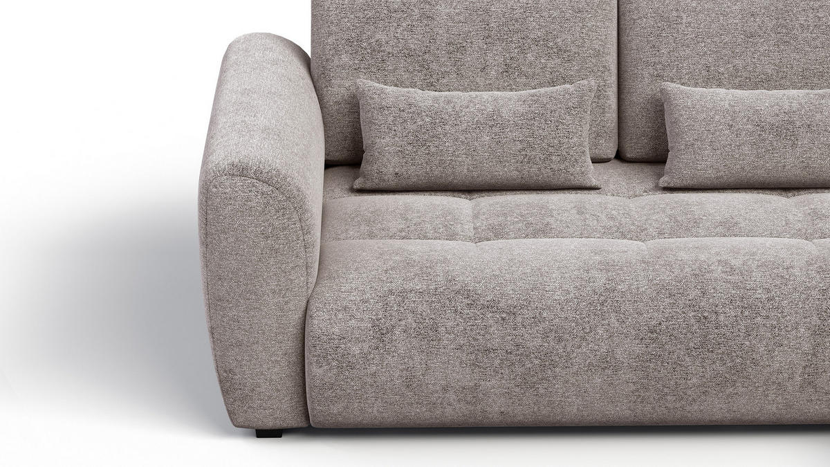 ECKSOFA SORENO 4-Sitzer, dunkelbeige - Beige/Schwarz, Holz/Textil (293/171cm) - Courtois Laville