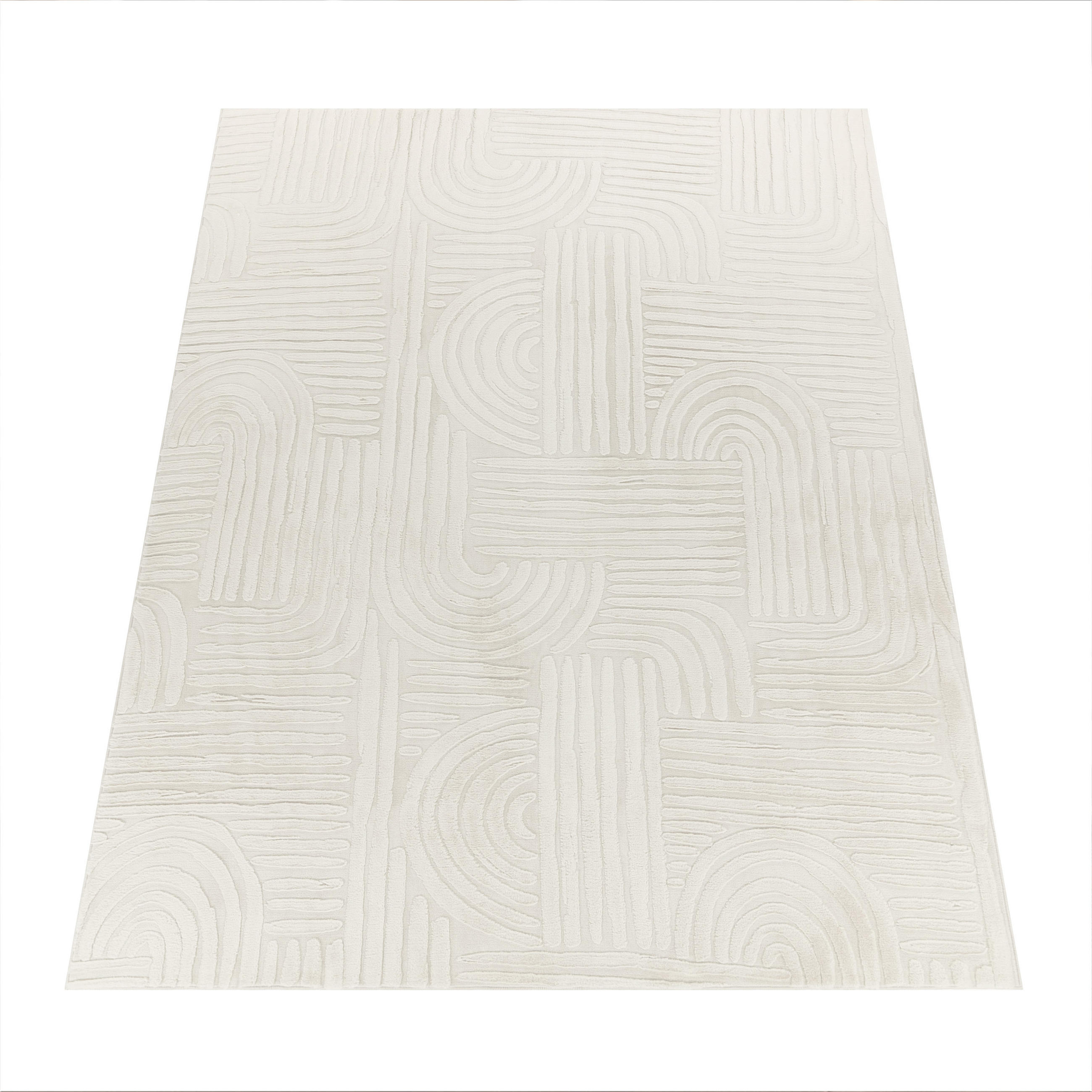 Paco Home Kurzflorteppich Creme 120x160 cm