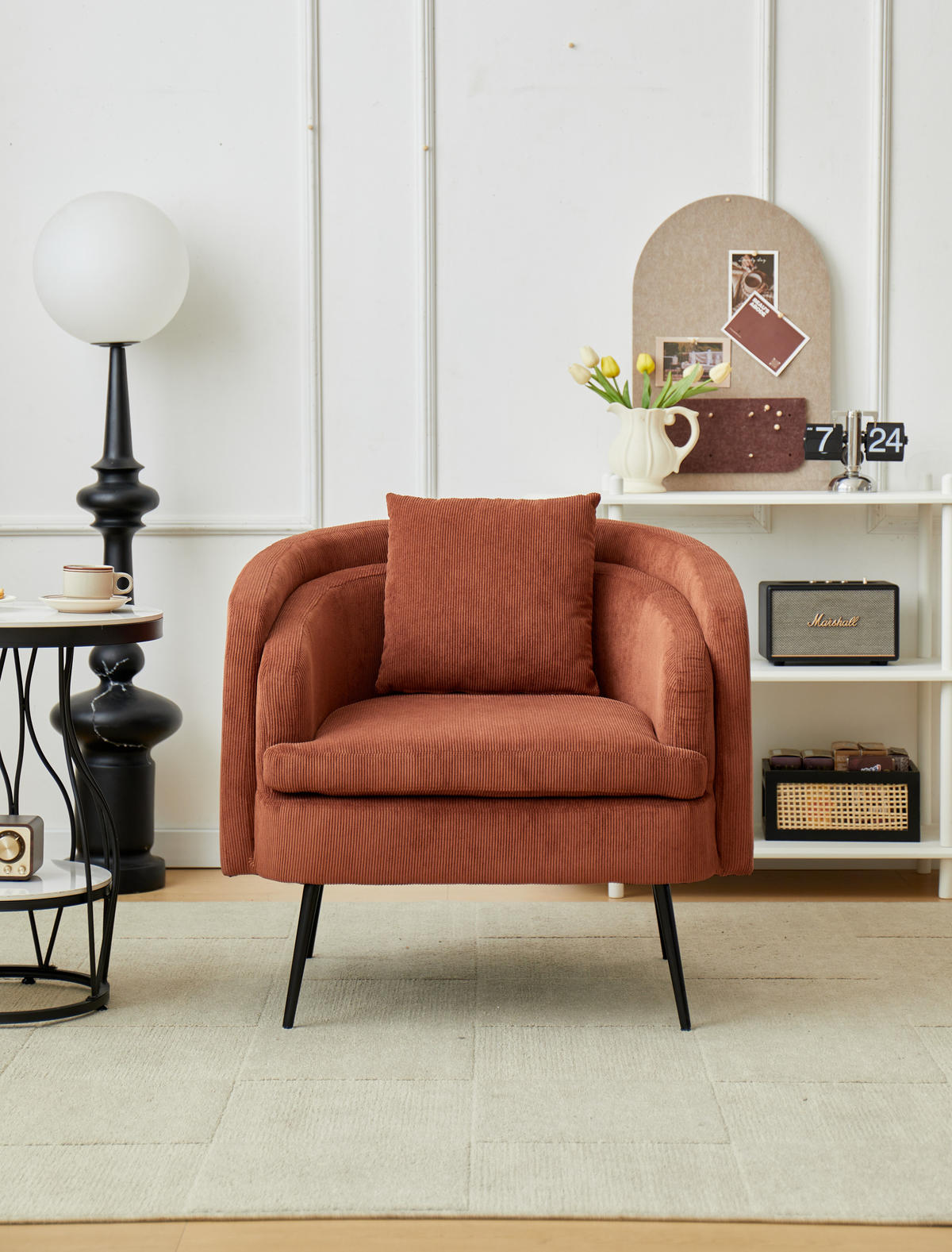 SESSEL Kord Terracotta - Rot, Textil (81/76/76cm) - Nordlys