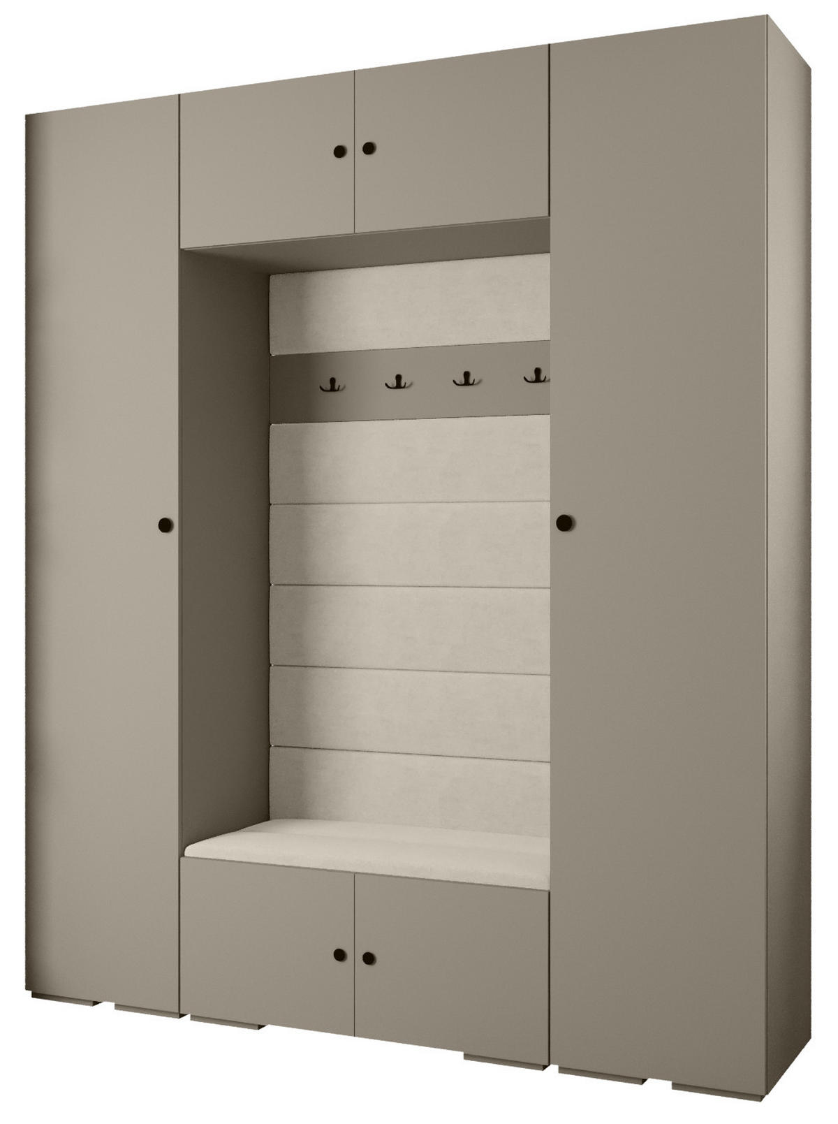 GARDEROBEN-SET 236,7/200/47 - Kaschmir/Schwarz, Holz/Kunststoff (200/236.7/47cm) - Abiks Möbel