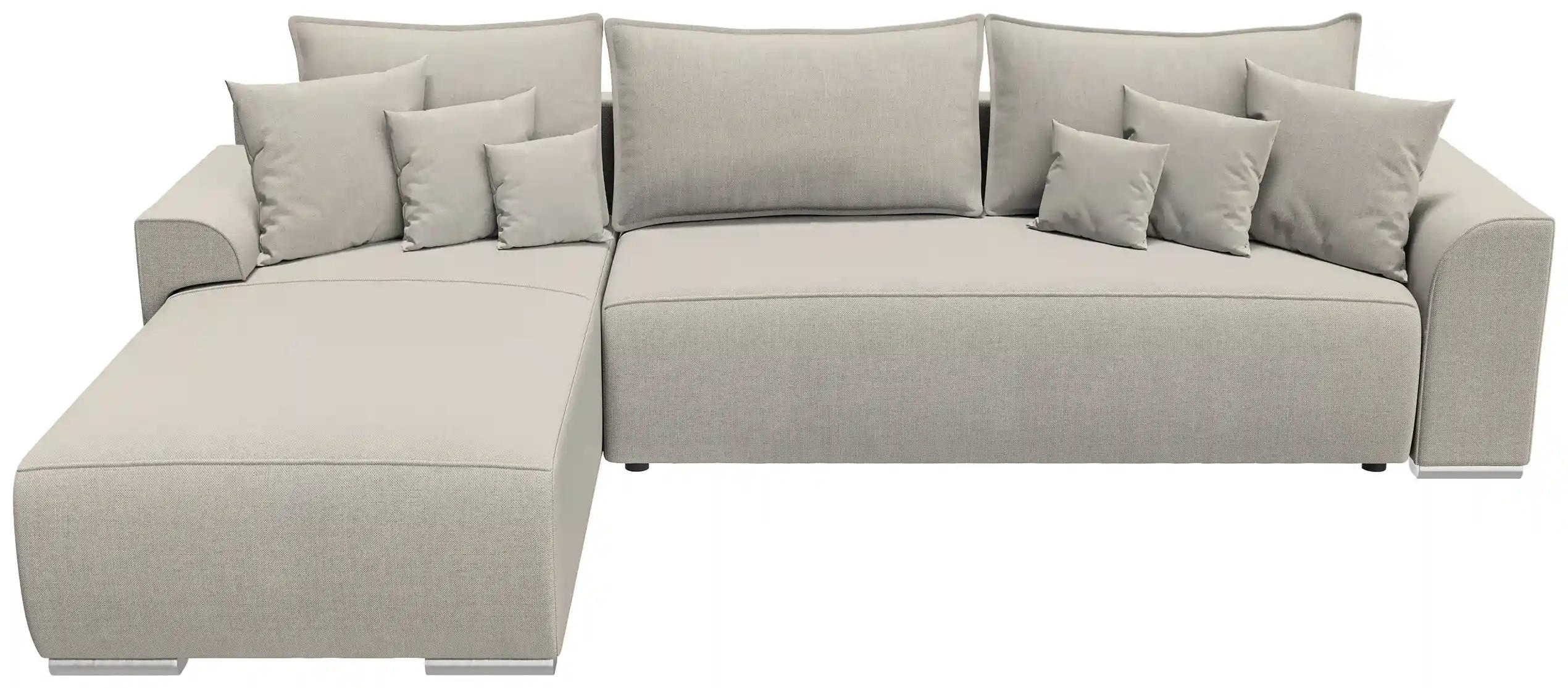 ECKSOFA Sydney mit Schlaffunktion Beige Leinenoptik - Beige, Textil (280/184cm) - Bromarkt