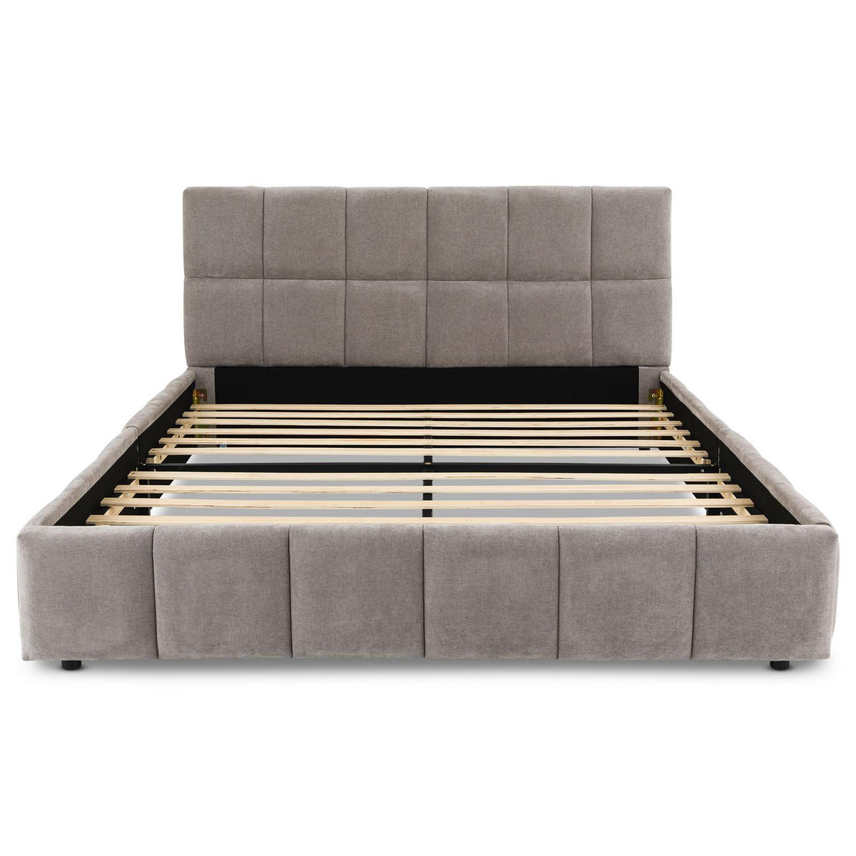 POLSTERBETT EMILIA 140x200 cm grau - Grau, Textil (140/200cm) - IDIMEX