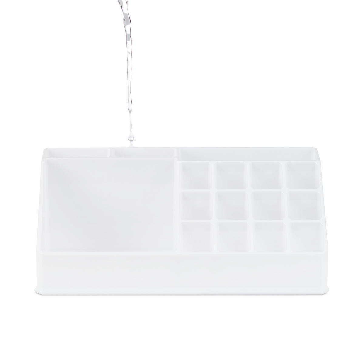 KOSMETIKORGANIZER - Weiß, Kunststoff (22/8/12.5cm) - Relaxdays