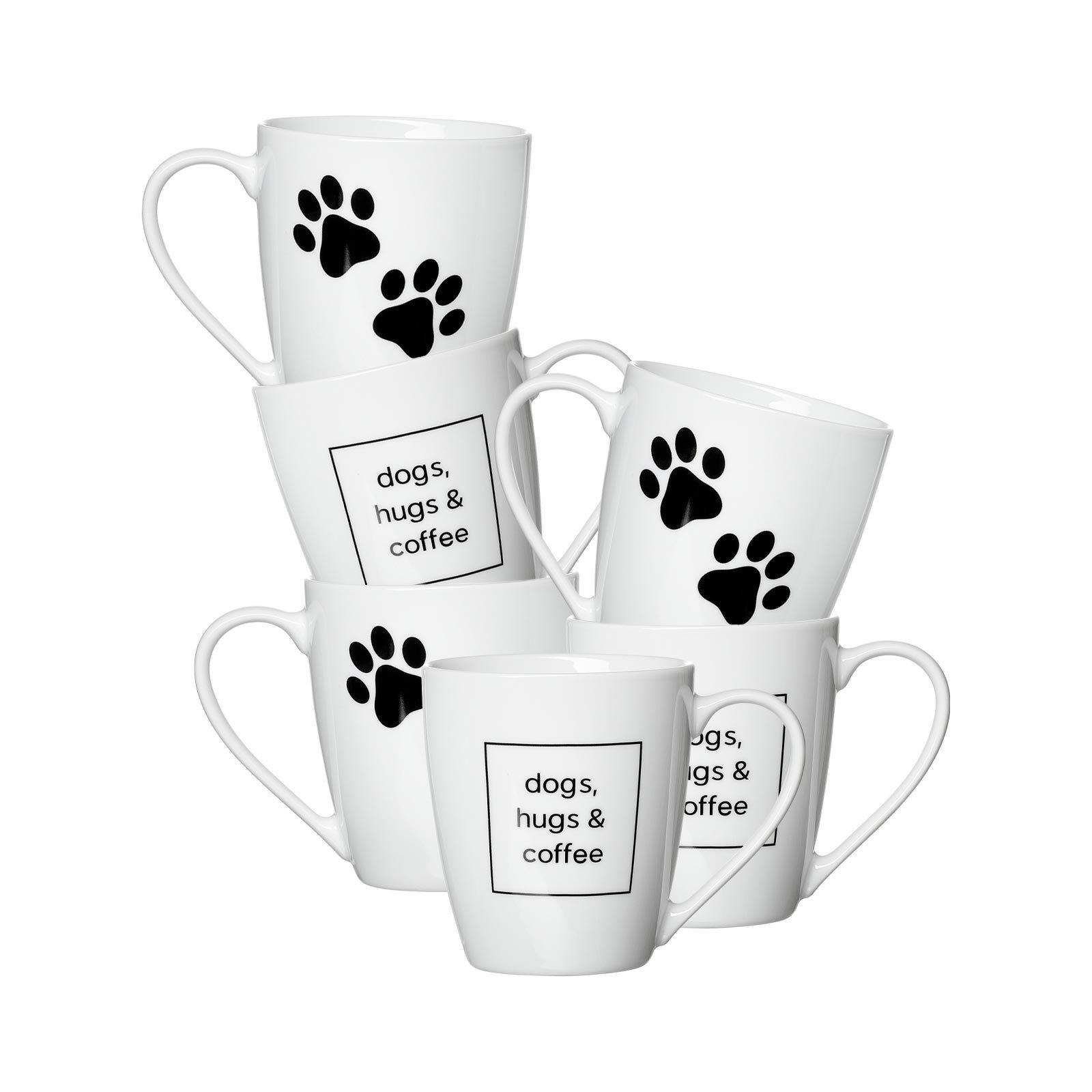 KAFFEEBECHER Mika Dog weiß 360 ml 6er Set - Weiß, Keramik (0.36L) - Ritzenhoff Breker